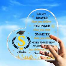 Personalized Graduation Plaque - Inspirational Graduate Gifts For Her - Graduation Senior 2026 Gift For Her - Class Of 2026 Table Decor - Custom Initial Name Acrylic Plaque Table Decoration - Multicolor - View 7