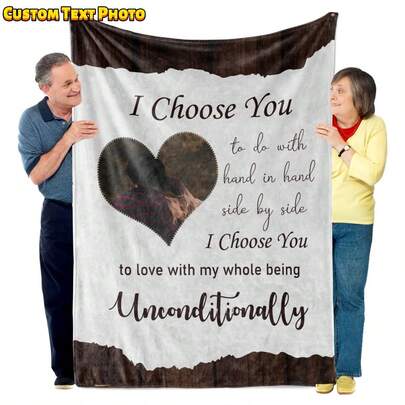 1枚 カスタムフランネル写真毛布、テキスト入りパーソナライズ毛布、コラージュベッドブランケット、親友毛布、あたたかい毛布、ファミリーギフト、ウェディングギフト、誕生日ギフト、パーソナライズドギフト、クリスマスギフト、母の日ギフト、父の日ギフト、母/父へのギフト、友人へのギフト、彼女へのギフト、リビングルーム、ソファ、アウトドア、ビーチ、キャンプ、PET用