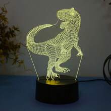 1个恐龙系列LED氛围灯，7色USB供电，触摸控制，现代风格，塑料材质，适用于卧室、书房、办公桌、酒吧装饰 - 彩色 - 查看 8