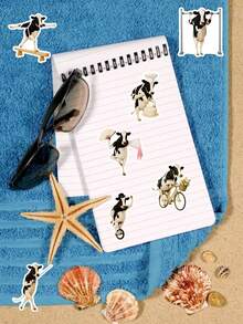 50 Pcs Funny Cow Life Stickers, Realistic Cows In Human Jobs, Waterproof For Scrapbooking, Journals, Phone Case, Laptop, Water Bottle & Daily Mood Expression Scrapbook Supplies Stationery Funny Stickers - Fun Cows - View 3