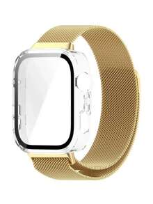 2条装不锈钢黑色磁吸表带,带屏幕保护膜,适用于华为Watch Fit 3、华为Watch Fit 4、华为Watch Fit 4 Pro,男女通用可调节替换腕带,金色、银色、玫瑰金、黑色渐变色可选,理想的圣诞节和生日礼物。 - 黑色 - 查看 7