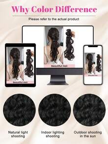 Tóc giả dài 16 inch kiểu Trung Quốc mới, xoăn gợn sóng màu vàng đen, kẹp càng cua, kiểu râu rồng, bướm, buộc lệch bên, chịu nhiệt, tự nhiên, mềm mại, có thể buộc, kiểu cổ truyền Hanfu Cheongsam dành cho phụ nữ dự tiệc và hàng ngày. - Nhiều màu - Xem 12