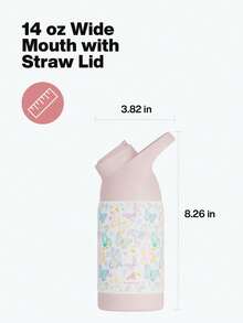 Bình nước giữ nhiệt bằng thép không gỉ 14oz có ống hút và tay cầm, thiết kế hai lớp giữ lạnh đồ uống đến 36 giờ, nắp nhựa Tri-Vinyl chống rò rỉ, thích hợp cho thể thao, du lịch và học tập. - Nhiều màu - Xem 5