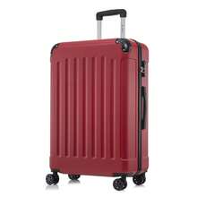 YONSLY Hard Shell Suitcase 16/20/24/28 Inches With 4 360° Wheels Sturdy Double Zipper Combination Lock Mesh Pocket Soft Rubber Handle Travel Suitcase - 紅色 - 查看 9