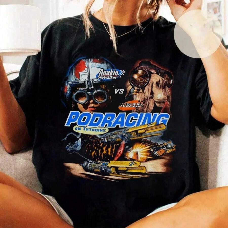 StarWarsPodracingAnakinSkywalker VsSebulba T-Shirt, Disneyland Family Matching Shirt, Galaxy's Edge, Tatooine Podracing Champion Shirt - màu đen - Xem 1