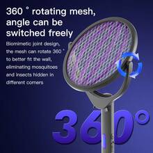 YTWO Extendable & Rotatable Electric Mosquito Swatter, Wall-Mounted Rechargeable Mosquito Killer With Lithium Battery, Extended Handle/Rotatable Net For Wider Coverage, Automatic Mosquito Attraction & Fast Killing, Seamless Wall-Mounted Net, Foldable Swatter Head - Multicolor - View 7