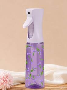 New Purple Tulip Pattern PET Refillable Travel Spray Bottle, Professional High Pressure Airless Atomizing Spray Bottle, 200ml/300ml High Pressure Continuous Airless Atomizing Spray, Hair Styling Tool Accessory, Hair Salon Travel Essential - Multicolor - View 6