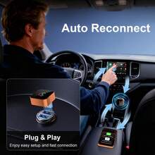 Adaptador inalámbrico CarPlay actualizado para iPhone y Android, Dongle CarPlay inalámbrico 2 en 1 Mini USB, Conexión rápida, WiFi de doble banda, Sin retraso, Plug & Play, Reconexión automática rápida - Naranja colorido - Ver 6