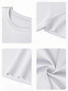 女士休闲花卉字母印花T恤，夏季 - 白色 - 查看 4