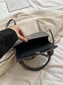 New Retro Mini Square Bag Small Unique Design Textured Crossbody Shoulder Handbag For Women - Black - View 5