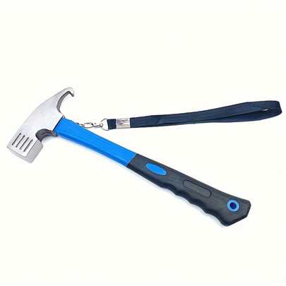 12in Heavy Duty Camping Hammer & Tent Stakes Set - Magnetic Tip Steel Ground Pegs, Windproof Anchors For Canopy/Tarp, Portable Survival Gear