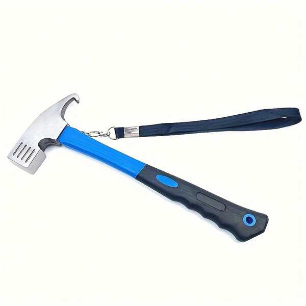12in Heavy Duty Camping Hammer & Tent Stakes Set - Magnetic Tip Steel Ground Pegs, Windproof Anchors For Canopy/Tarp, Portable Survival Gear