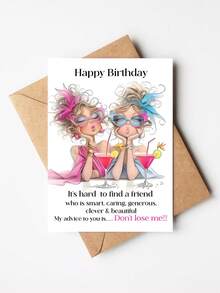 1pc "Soul Sister Status: Activated!" Vintage Friendship Birthday Card With Envelope - Bestie & Sister Gift, Ideal For Friendship Day & Special Celebrations, Blank Inner Page - View 11