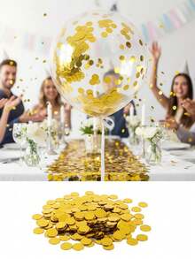 2000pcs/Pack Colorful Metallic Confetti, 15mm Round Dot, Suitable For Party And Wedding Decoration, Shiny Gold, Silver, Mixed Holographic Sequins, Party Decor, Glitter Sequins, Metallic Texture, Confetti Decor, Perfect For Birthday, Wedding, Anniversary - A - View 7
