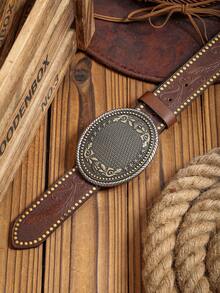 Nuevo cinturón de estilo occidental bohemio, hebilla de metal enchapado multicolor, cinturón de PU con relieve, adecuado para uso diario unisex - BH1021 - Ver 6