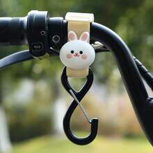 1pc Cute Cartoon Donkey Design Baby Stroller Hook, Nylon Strap Stroller Hanger Accessory - Multicolor - View 4