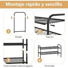 Zapatero de Metal de 2 Niveles, Zapatera, Ahorro de Espacio y Estante versátil, Organizador de Zapato para Almacenar y Guardar Los Zapatos para Entrada,Puerta,Dormitorio,Guardarropa - Zapatero de 2 niveles - Ver 8
