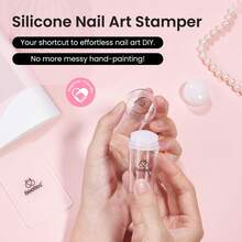 Beetles Nail Stamp Silicone French Tip Nail Stamp Kit With Replacement Stamper Heads & Scrapers, Soft Silicone Printing Tool For DIY Home Salon Nail Art, Gifts For Girls - Gel tạo hình 15ml - Xem 7