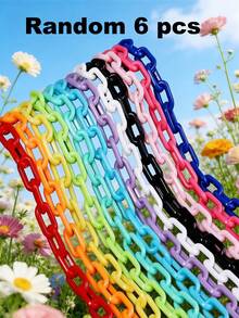 1/6/12/24pcs Multi-Color Fashionable Acrylic Chain Accessories, Suitable For DIY Necklace, Bracelet, Eyeglasses, Mask Chain, Bag Pendant - Multicolor - View 14