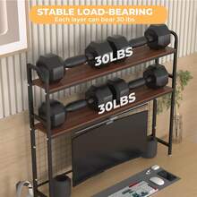 Bookshelf For Desk,2-Tier Desktop Bookshelf - Metal Desktop Bookshelf Organizer,Desk Book Organizer With 3 Hooks & DIY Storage Mesh,Suitable For Office/Game Room/Study/Powder RoomPerfect For Organizing Books, Magazines, Office Supplies(Brown) - màu nâu - Xem 3