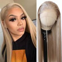 Honey Blonde Wig Long Straight Honey Blonde Brown Synthetic Lace Front Wigs Pre Plucked Natural Hairline For Light Brown Wig Heat Resistant Fiber Hair Daily Wear - Multicolor - View 12