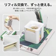 デスクオーガナイザー 付箋 収納ボックス 卓上 4種リフィル付 クリップ入れ メモケース ブラック - ホワイト - チェックする 6