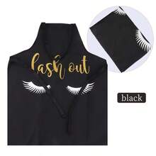 MyAoKuE-Up 1Pc Eyelash Pattern Apron, Hand-Sewn Artificial Eyelashes Professional Apron, Eyelash And Nails Beautification Apron, Anti-Stain Kitchen Apron, Eyelash Extension Tools - Multicolor - View 7