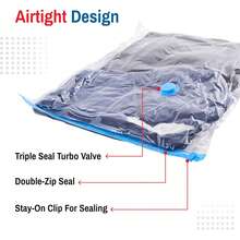 Túi đựng quần áo trong suốt dài 110cm, thích hợp để cất giữ, sắp xếp và mang theo áo khoác, váy, áo sơ mi và áo len khi đi du lịch, kèm theo bơm tay. - Xem 4