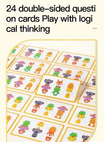 Children's Cognitive Animal Swap Game, Wooden Matching Puzzle Toy, Fun Parent-Child Gift - Multicolor - View 3