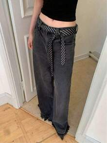 1 chiếc khăn quàng cổ chấm bi, khăn dài hẹp họa tiết chấm bi và da báo thời trang, thích hợp cho mùa hè, mùa thu, đi học, Halloween. - màu đen - Xem 5