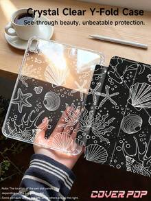 Marine Organisms Pattern Tablet Case Compatible With IPad Air 11-Inch M3 2025 / M2 2024, Air 5th Generation 2022 , (A16) 11 Inch 11th Generation 2025,Compatible With Samsung Galaxy Tab,Kindle Paperwhite 12th Gen 2024, Clear Back ,Fashion Pattern Protective Case,Autlueomatic Sleep And Wake-Up Function, Airbag Protection, Suitable For Gifts And Office Use - Multicolor - View 2