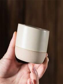 Japanese-Style Rustic Pottery Espresso Cup, Vintage Ceramic Kung Fu Tea Cup, Host Tasting Cup, Office And Home Water Cup - White - View 5