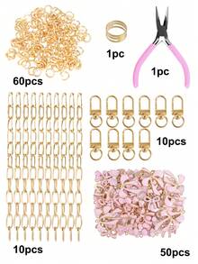 Kit de fabricación de llaveros con moño rosa, incluye colgante con moño rosa, broche de llavero, cadena de extensión, anillos de salto y alicates de joyería, kit creativo de manualidades y regalos de charms y joyería DIY - Kit para hacer llaveros (DIY) - Ver 15