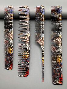 4件套美发造型梳套装，沙龙专业理发梳套装，美发师理发梳，必备家用美发工具，优质剪发梳，PC树脂材质，耐热防静电 - 彩色 - 查看 16