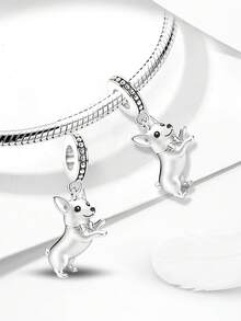 1 pieza Colgante de Chihuahua de Plata de Ley 925, adecuado para hacer pulseras, collares y joyería DIY, y para decoración diaria de las mujeres - Estilo 4 - Ver 3