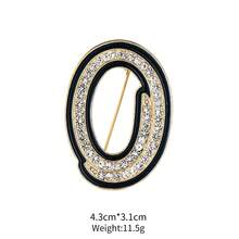 1pc Cute Zinc Alloy Rhinestone & Enamel 26 English Letter Brooch, Suitable For Women's Daily Wear - Gold and Black - View 13