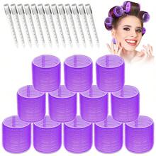 24 Pieces With 12 Large Rollers And 12 Clips For Voluminous Long Thick Hair (Hot Pink) - Multicolor - View 6