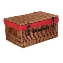 Red Hamper Cesta de picnic de mimbre doble de 36 cm con acabado vaporizado. - Rojo - Ver 2