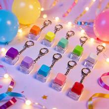 1pc Keyboard Stress Relief Toy, 4-In-1 Keyboard Stress Relief Keychain, Macaron Colors, Keyboard Stress Relief Rocking Toy, Stress Relief Gift, Pressing Button Stress Relief Gift, Excellent Birthday Gift, Party Favor - Multicolor - View 2