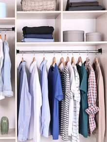 4个不锈钢U型衣柜挂杆支架，25毫米，黑色，适用于衣柜杆插槽、衣柜轨道末端支架、窗帘杆支架 - 黑色 - 查看 3