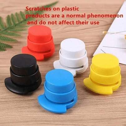 1个免钉订书机，手动装订夹，优质塑料材质，适用于家庭和办公室（颜色随机），返校必备