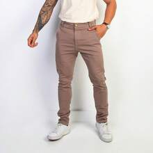 Urban Zone Jeans Men's Slim Fit Casual Twill Pants With Elastane - 卡其色 - 查看 7