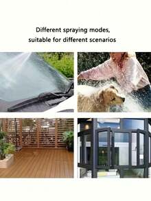 1支蓝黑色ABS合金长杆高压水枪，喷雾可调，多功能，适用于车辆清洗和庭院清洁 - 查看 6