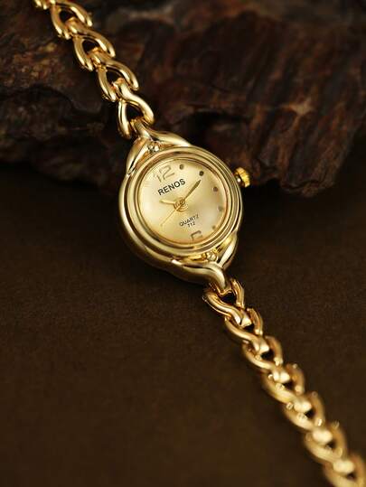 Elegant Vintage Style Women's Quartz Watch, Suitable For Daily Wear, Also A Great Gift For Birthday, Graduation And Casual Gatherings