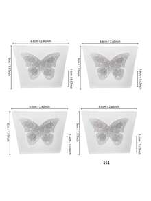 4 Stück Blumen- & Schmetterlings-förmige Silikonform, geeignet für handgemachte Blumen- & Schmetterlings-förmige Kerzen, Seifen, Heimdekoration, Basteln, langanhaltend Silikon, hohe Qualität, Seifenherstellung Werkzeuge, Kerzengießformen, Bastler, DIY Enthusiasten - A-weiß - Übersicht 2
