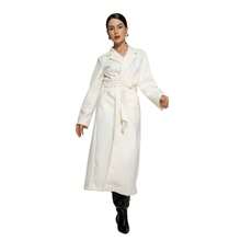 Women's Max Long Overcoat In Brushed Wool Hbd Plus - Sbt-005 - Blanquecino - Ver 3