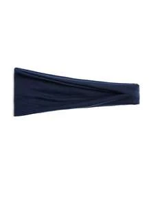 1pc Sports Sweat Absorbent Headband, Running Fitness Headwrap Summer Hair Accessories Beach Hair Band Vacay Sweatband - Navy Blue - View 2