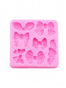 1pc Pink Liquid Silicone Material Silicone Mold, Bowknot Shaped Silicone Mold, Resin Jewelry Accessories Mold, Suitable For Making Resin Jewelry Accessories, Headwear, Hollow Out Clogs, Phone Cases And Other Decorative Accessories - Bow - View 6