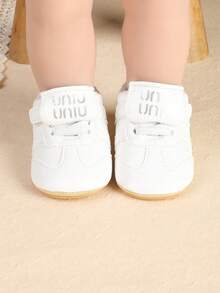 Giày trẻ sơ sinh unisex 0-1 tuổi, giày thể thao đế cao su, giày trẻ sơ sinh. - trắng - Xem 5