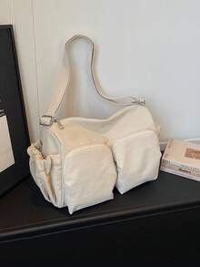 春季新款尼龙包，大容量通勤斜挎包，多口袋单肩包 - 彩色 - 查看 13